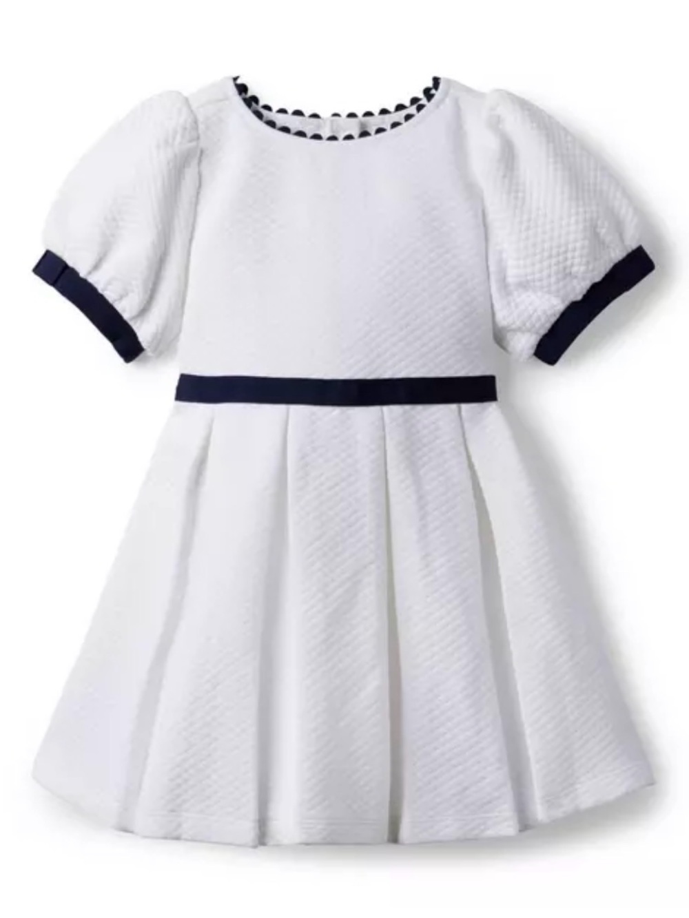 Janie and Jack Cream Quilted Puff Sleeve Dress - Size 3T (EUC)